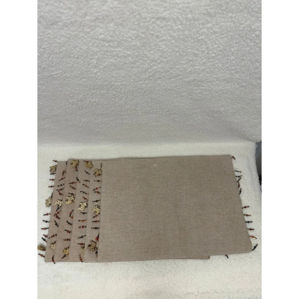 Set of 4 Beaded Horse Placemats – Crafting, Upcycling & Repurposing Project Only